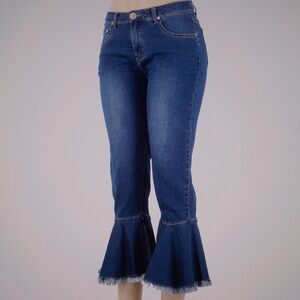 Frayed Flared Hem Jeans